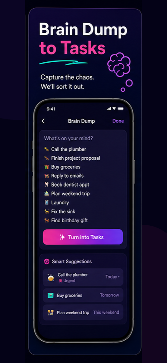 Brain dump to tasks promo panel